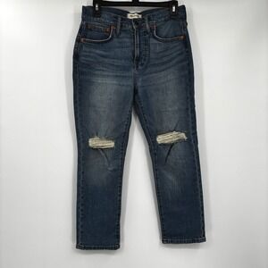 Madewell‎ The Perfect Vintage Crop Jean Distressed High Rise Indigo Blue 27P